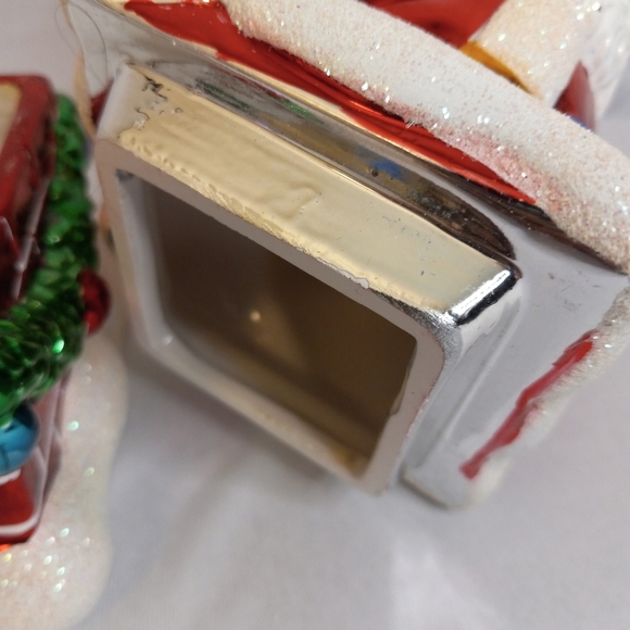 2004 CHRISTOPHER RADKO Christmas Glass SANTA CLAUS Candy Box Glitter 7.5 " H - Picture 8 of 10